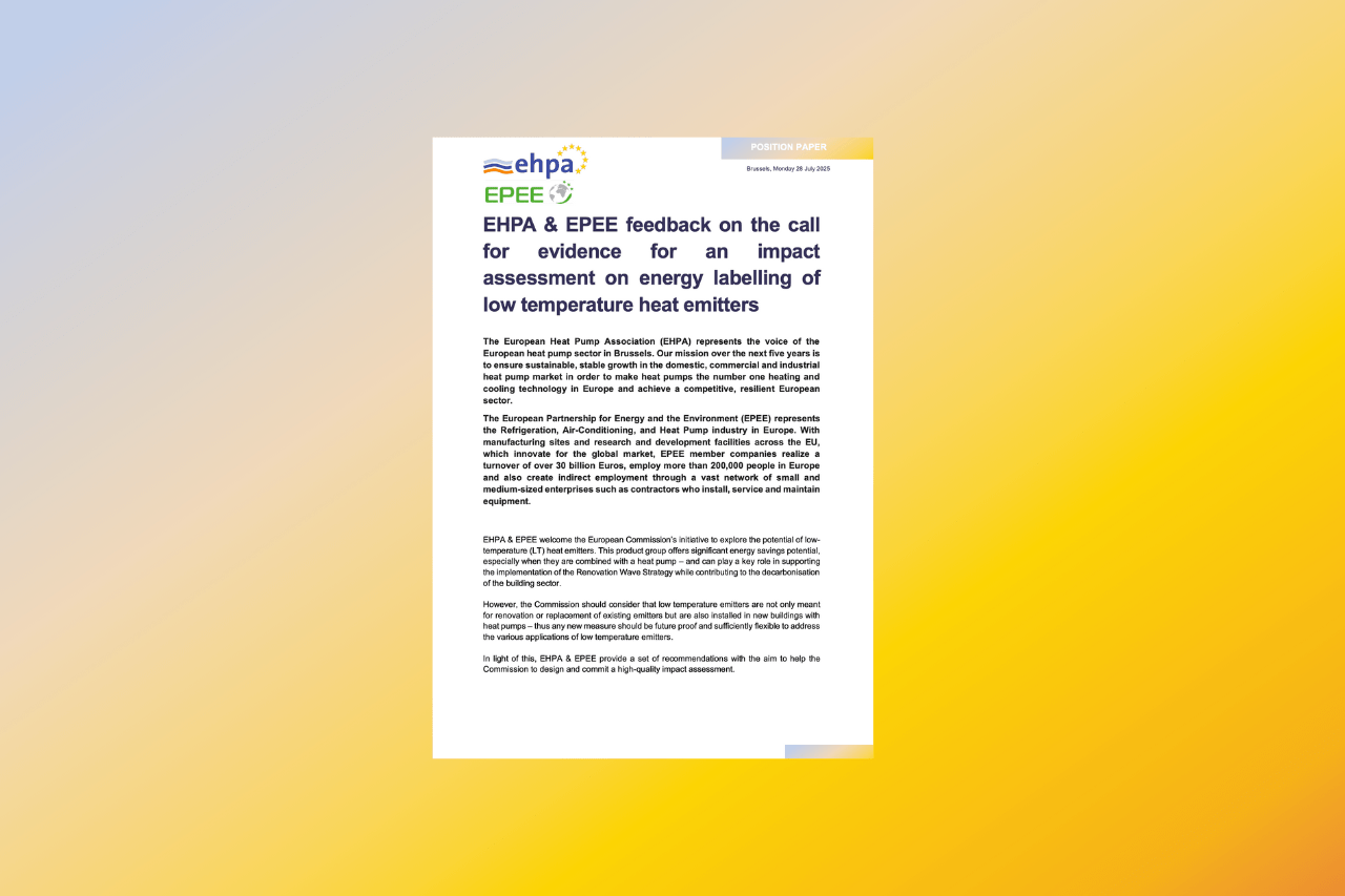 EHPA & EPEE’s feedback on impact assessment on energy labelling of low temperature heat emitters